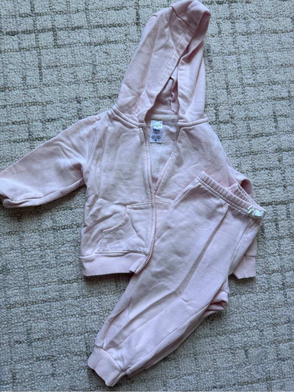 Carter's Light Pink Hooded Sweatshirt & Joggers Set